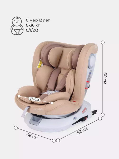 Автокресло Rant Drive Active Line 0/1/2/3 (0-36кг) Beige/Бежевый isofix