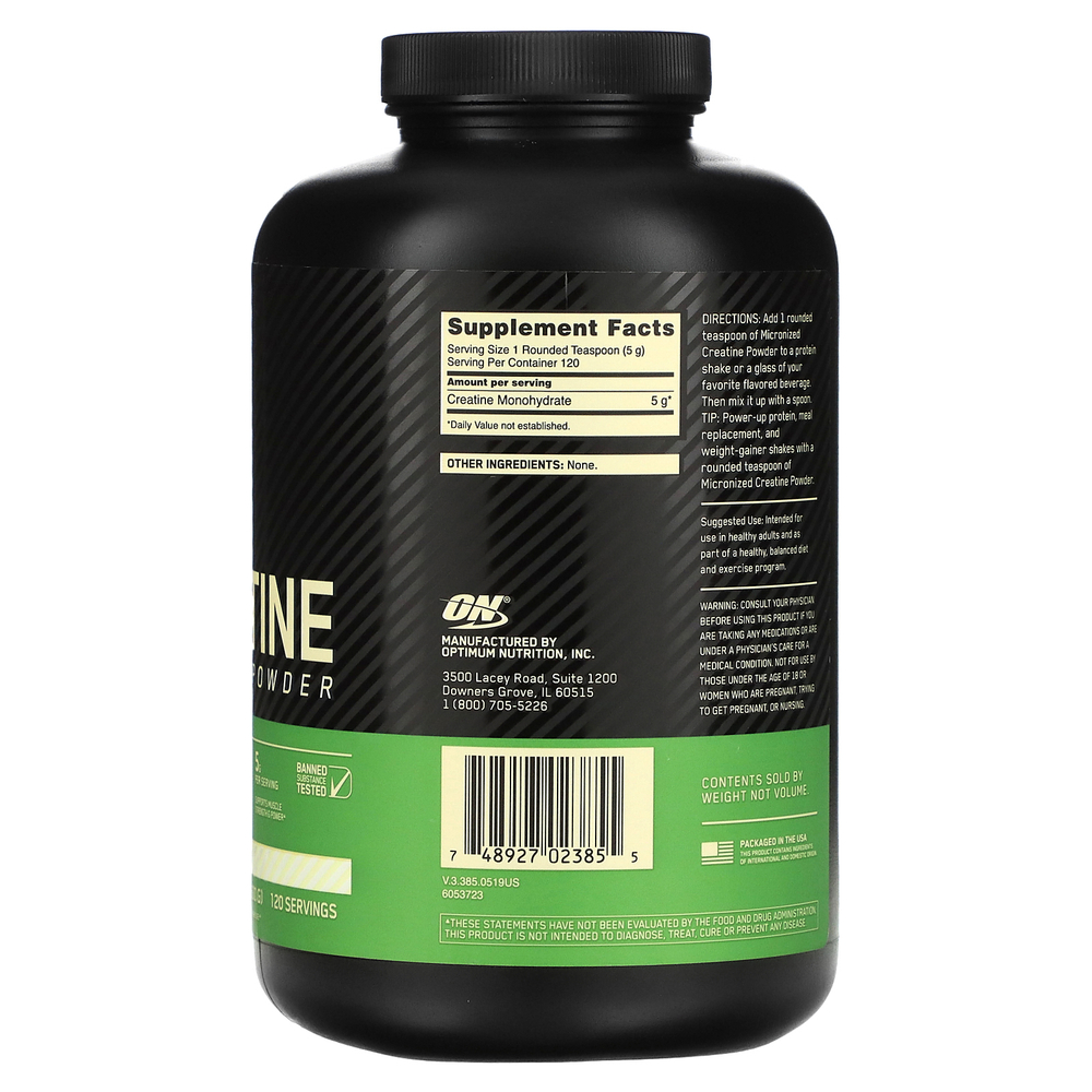 Optimum Nutrition, Тонкодисперсный порошок креатина, без вкуса, 1,32 фунта (600 г)