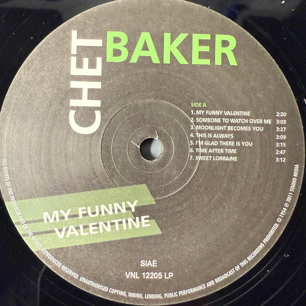 Chet Baker ‎– My Funny Valentine (Италия 2012г.)
