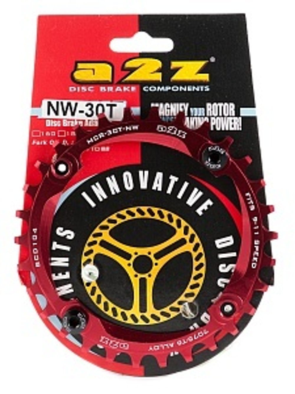 Звезда Narrow-wide A2Z 7075-T6 32T anodized RED w/bolts&nuts