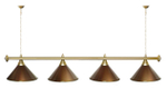 Лампа STARTBILLIARDS 4 пл. (плафоны зеленые,штанга зеленая,фурнитура золото)