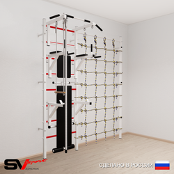Шведская стенка Sv Sport усиленная 6960 (Турник стандарт/Брусья/Стойка/Скамья/Канат/Трапеция/Канатный лаз)