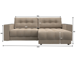 Диван угловой с декором Лига-049 НПБ, SEVEN 729 ВЕЛЮР бежевый