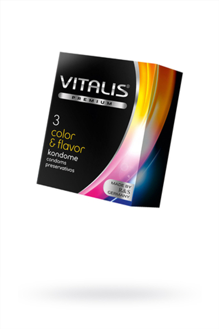 Презервативы Vitalis Premium цветные ароматизированные, 3 шт