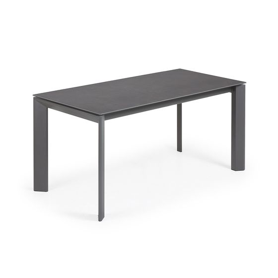 Раздвижной стол Axis 160-220x90 см, черная керамика, черный каркас