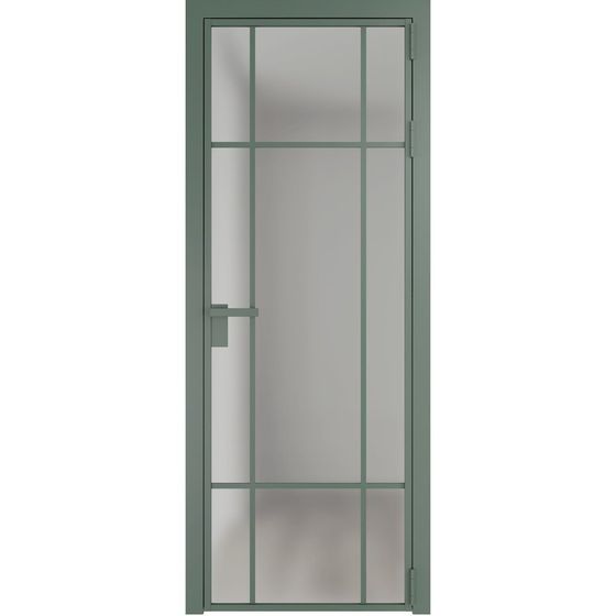 Алюминиевая дверь 8AG зелёный воск остеклённая