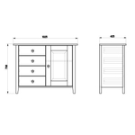 Dipriz Тумба в прихожую Боцен из сосны, 4 ящ. 1 дв., белая