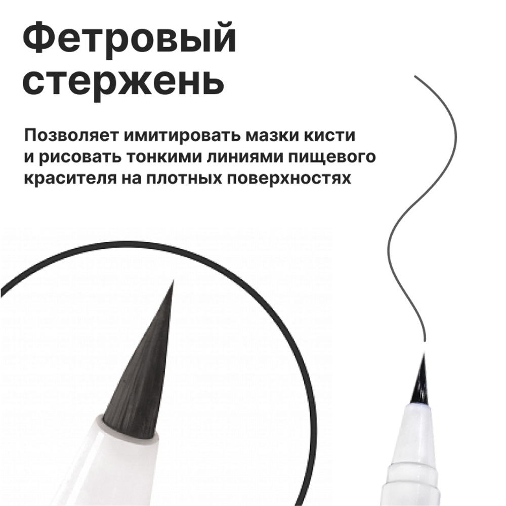 Фломастер маркер для украшения кондитерских изделий Черный пищевые чернила