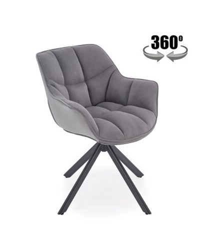 Стул HALMAR K610 серый/черный, поворотный
