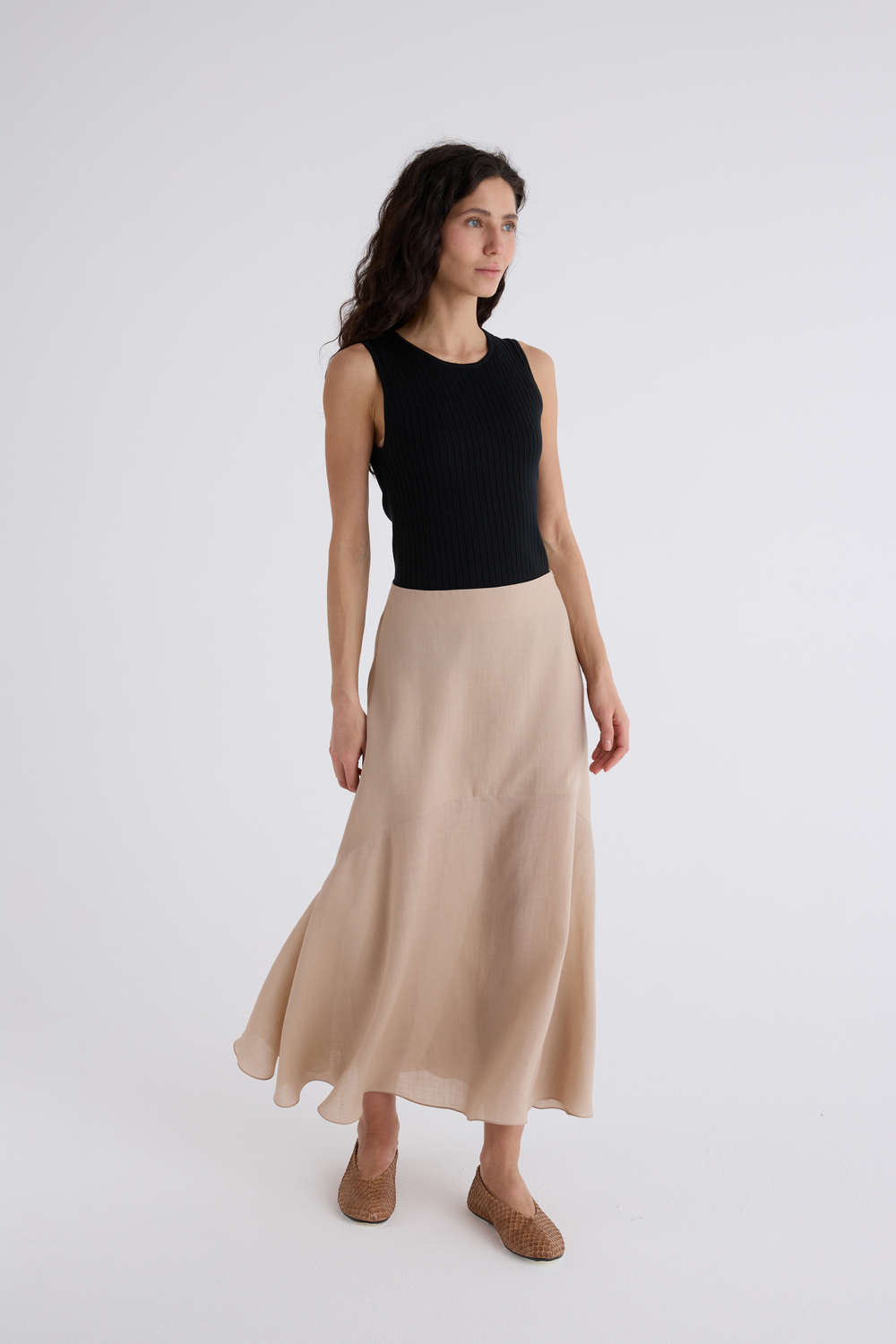 Юбка Волна из рами и тенселя