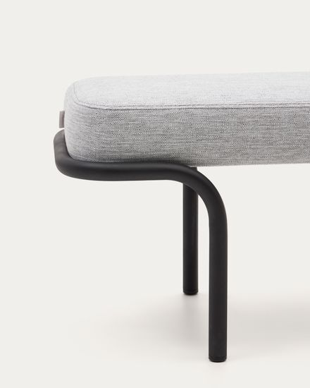 Compo Скамья из серой ткани и черного металла 130 см Испания