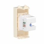 Телефонная розетка RJ-12 без шторки модульная, "Avanti", "Ванильная дымка", 1 модуль