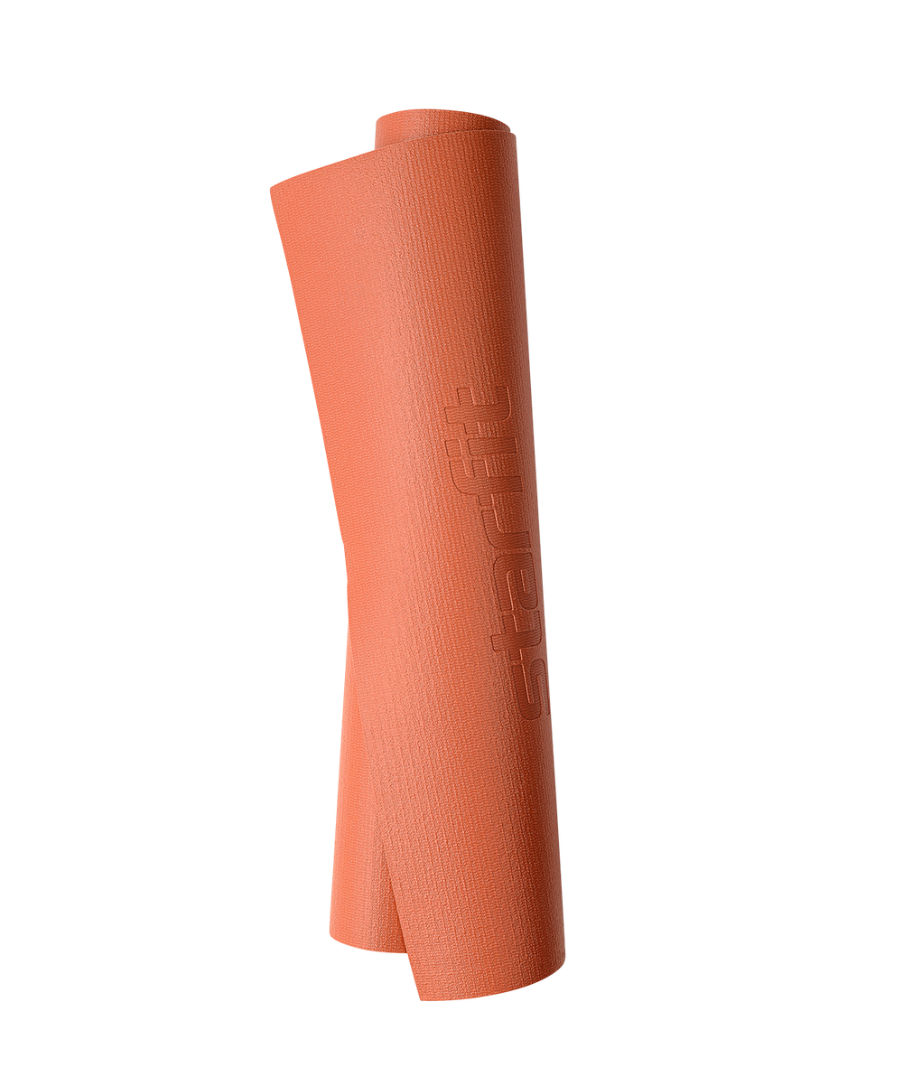 Коврик для йоги и фитнеса высокой плотности FM-103 PVC HD, 183x61x0,4 см, индийский каштан