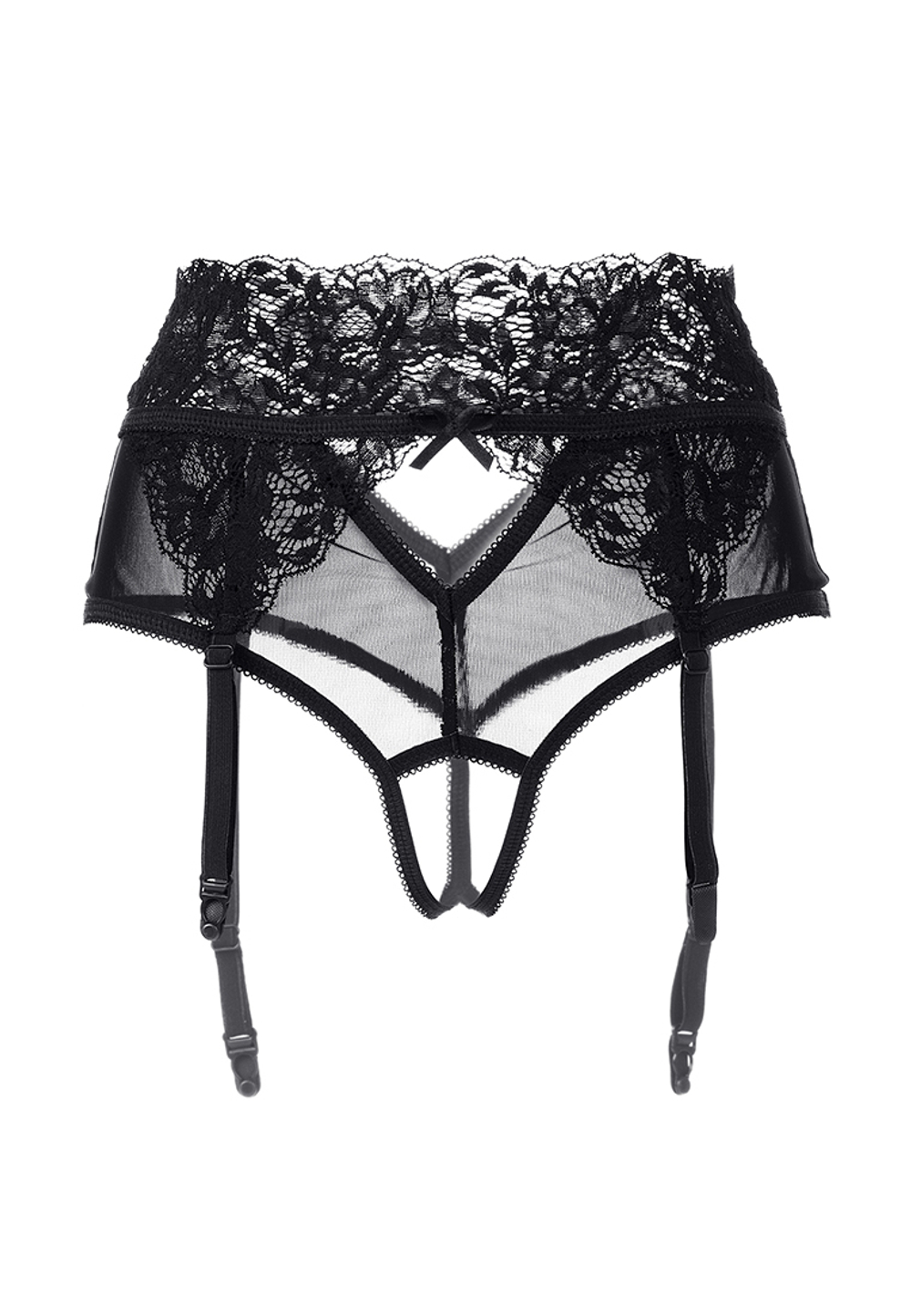 Эротические трусики-пояс Erolanta Lingerie Collection с высокой посадкой черные (50-52)