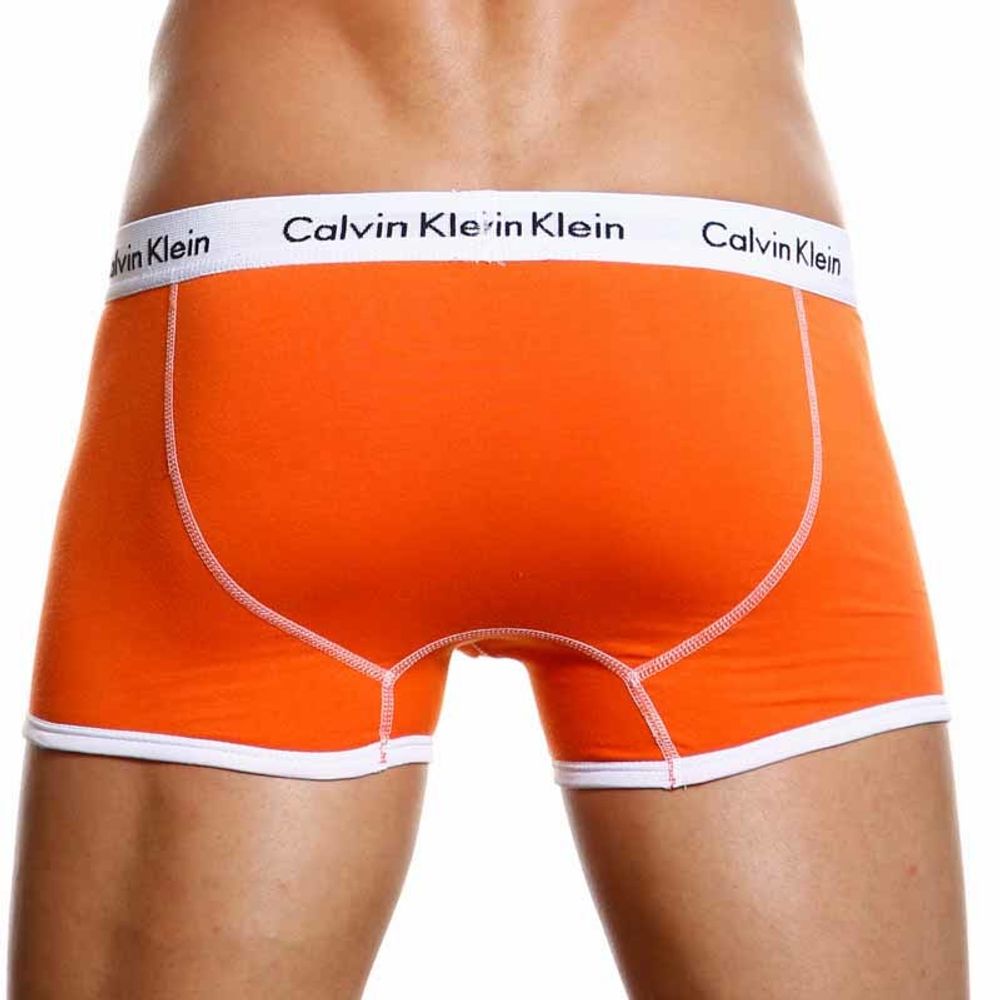 Мужские трусы боксеры оранжевые Calvin Klein 365 Trunks Orange