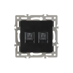 Механизм компьютерной розетки двойной SCT-MPC2-PL-BK (RJ-45, CAT6) (Arlight, -) 045337