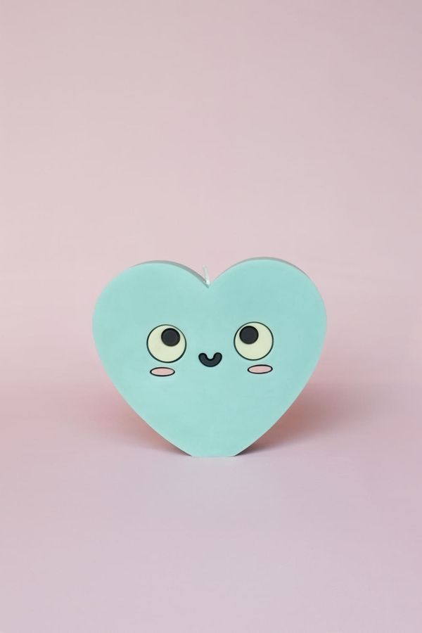 Свеча Сердце голубая (Морская соль) - фото 1