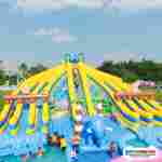 Надувной аквапарк с бассейнами и горками «Весёлый Слоник», 30×20×8 м