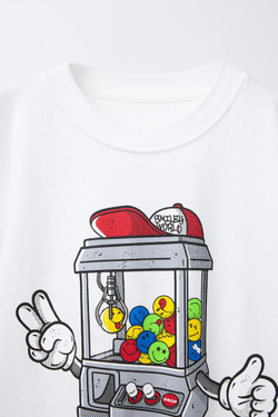 ZARA ФУТБОЛКА С ПРИНТОМ SMILEYWORLD ®, БЕЛЫЙ