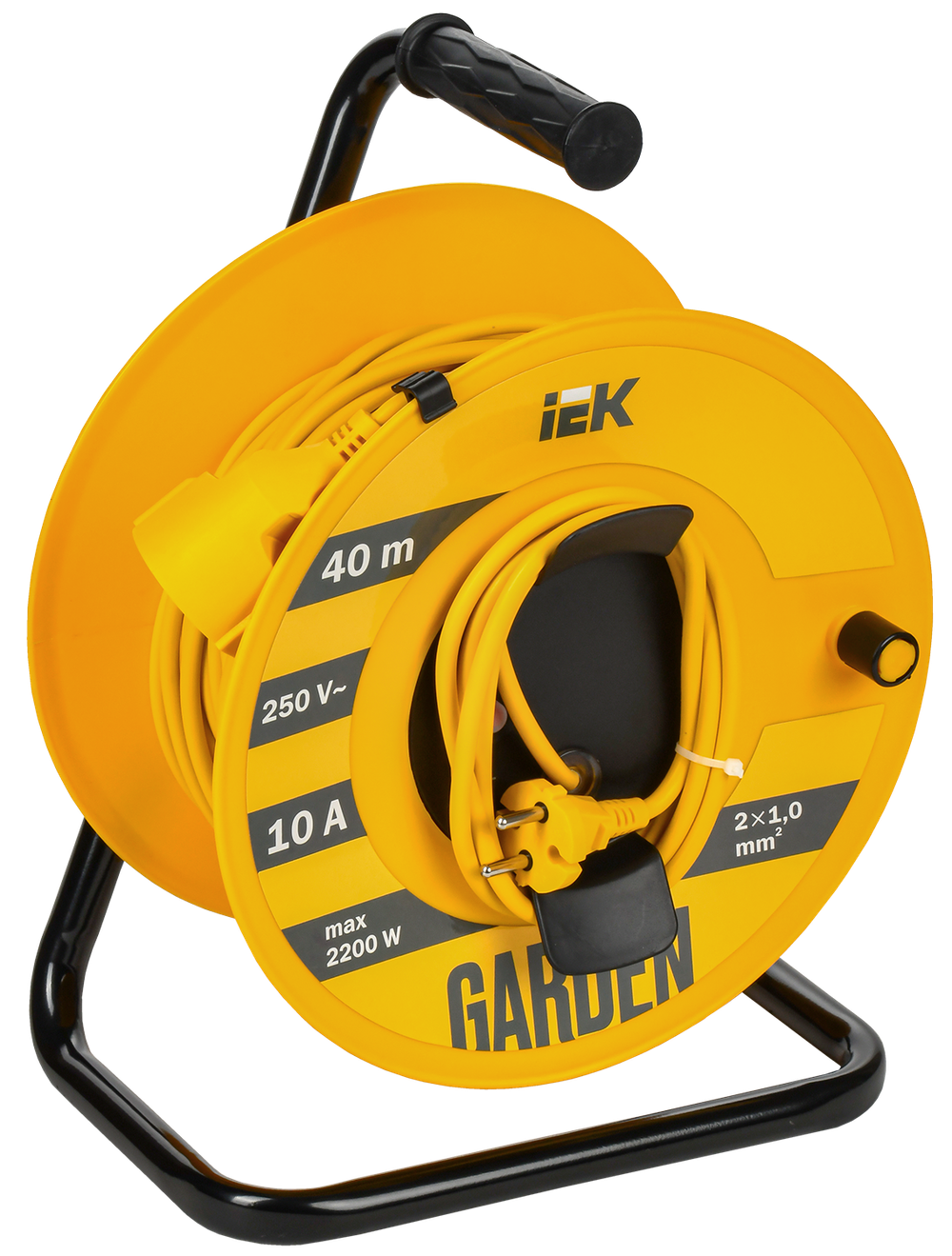 GARDEN Катушка УК40 1 место без заземления с термозащитой 2х1,0мм2 40м IEK