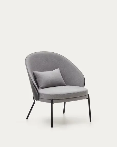 Кресло Eamy светло-серое с черной отделкой