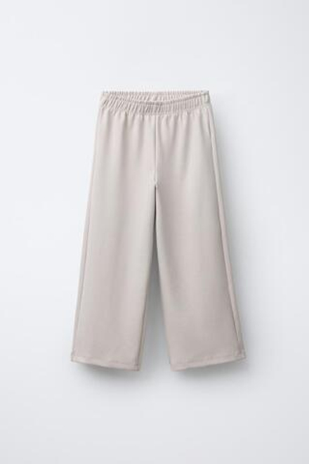 ZARA КОМПЛЕКТ ИЗ ТОЛСТОВКИ И БРЮК WIDE LEG ИЗ ТКАНИ ИНТЕРЛОК, ЦВЕТ ЛЬДА