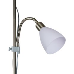 UML-T520 E27+E14 SILVER-WHITE Торшер напольный под лампу Е27 и Е14. 2х60W. Серебристый-Белый. ТМ Uniel