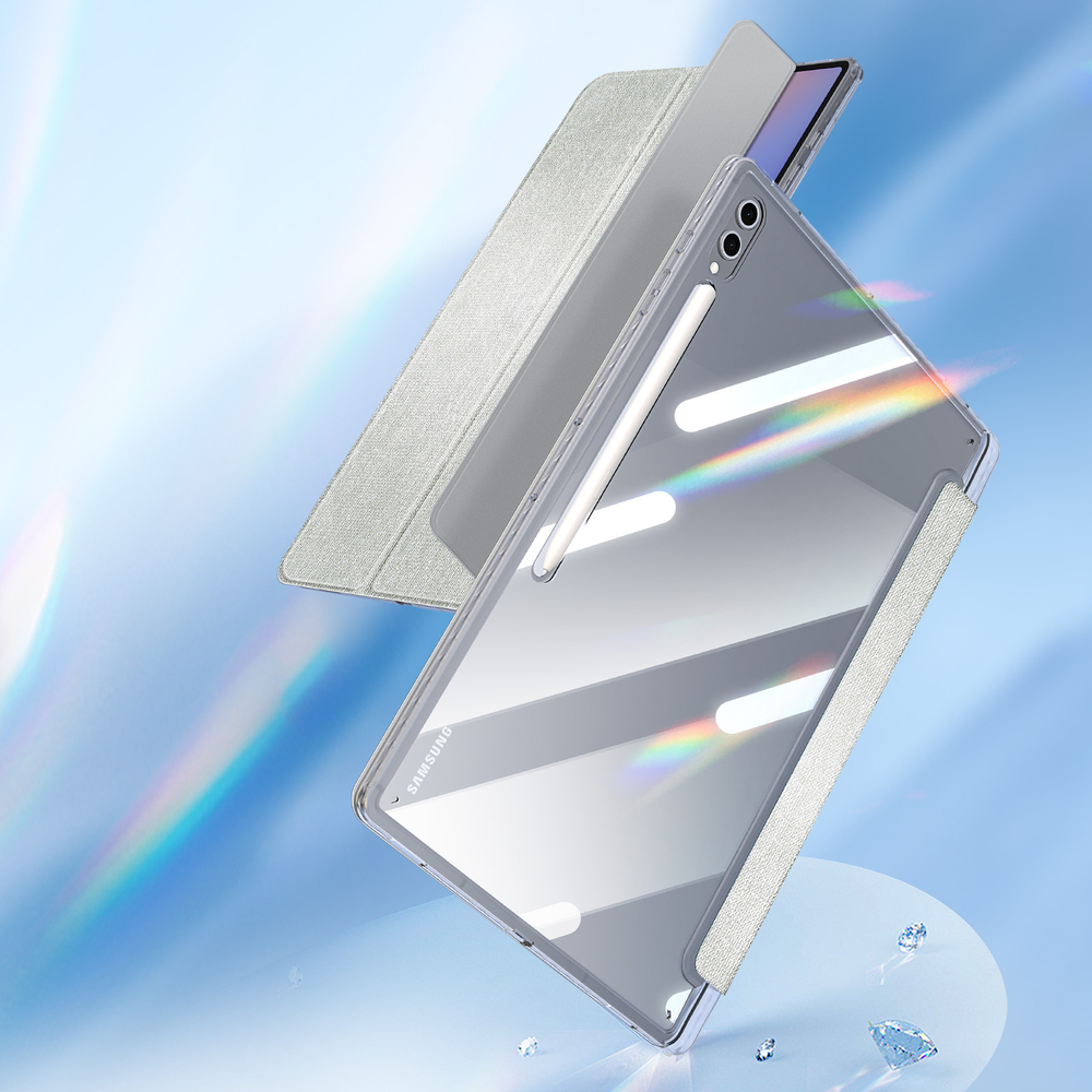 Чехол книжка зеленого цвета от Dux Ducis для Samsung Galaxy Tab S9 Ultra, Tab S10 Ultra и Tab S8 Ultra, серия Unid Series Case