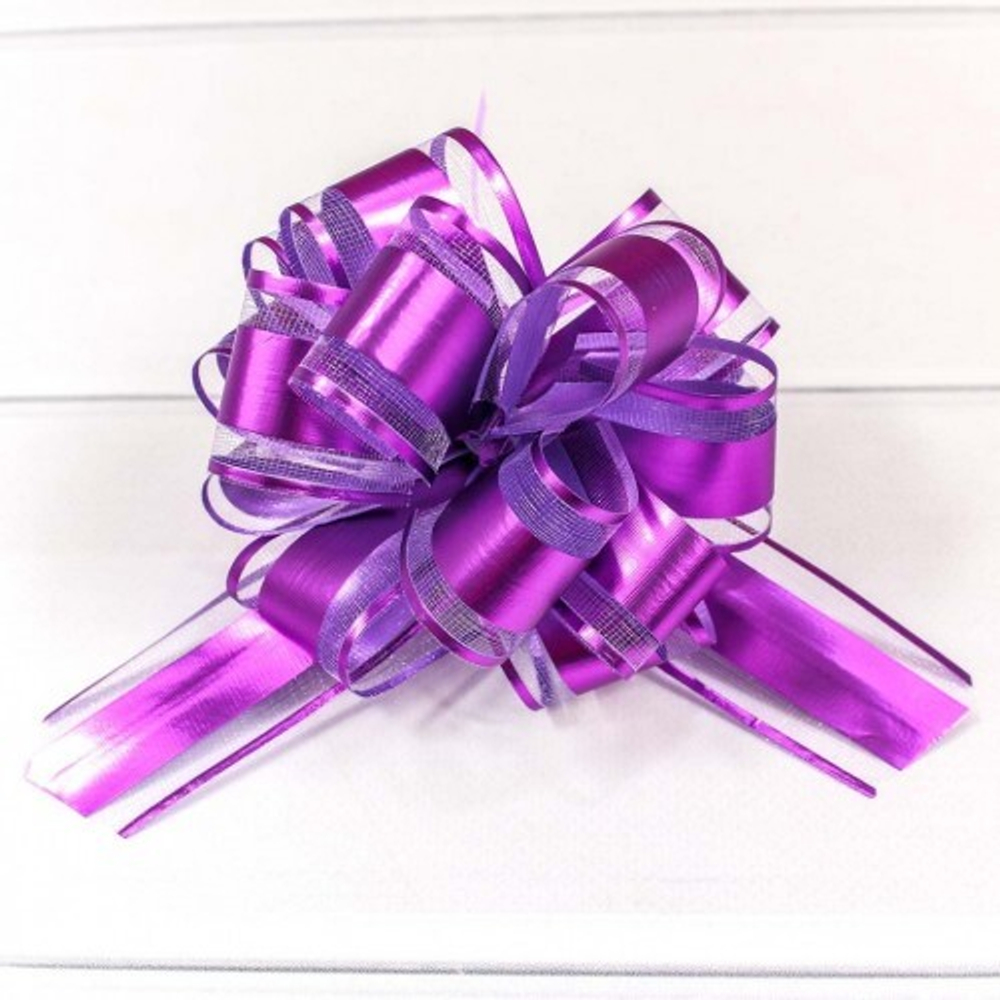 Бант Для Упаковки Подарка Ажурный 3 Х 3 См (Фиолетовый)