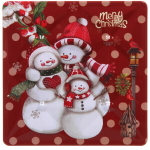 Банка жестяная 9*9*9см «Снеговики семейка»