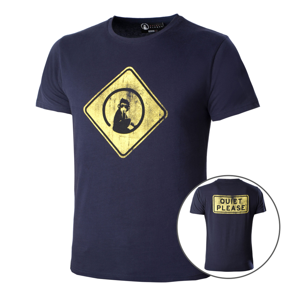 Мужское теннисное поло Quiet Please Australia Road Sign T-Shirt Men - Dark Blue, Yellow