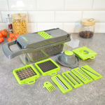 Овощерезка SA-VS04BK, 12 аксессуаров, цвет серый/зеленый