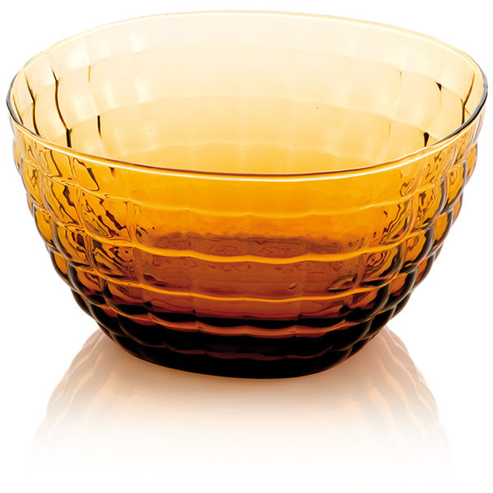 Салатник индивидуальный квадратный IVV Оптик 12см янтарный