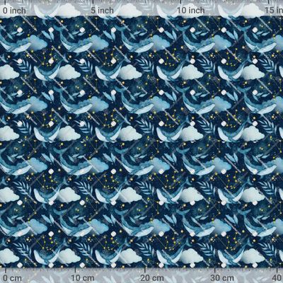 Киты в Небе Паттерн Космос Звезды  by LuiDesignStudio 1200 DPI