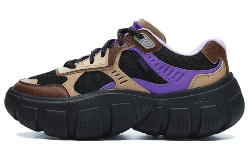 FILA Fila Bolla non-slip wear-resistant low-top daddy shoes women's black and purple