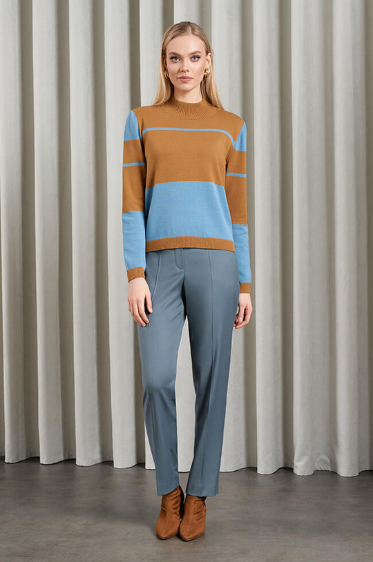 22957 Джемпер женский (бежево-голубой)