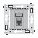 Компьютерная розетка RJ-45 в стену, кат.5e одинарная экранированная, "Avanti","Закаленная сталь"