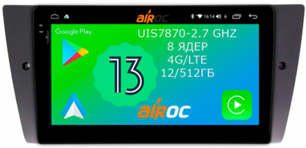 Магнитола для BMW 3-серии (E90) 2005-2012 (без штатного экрана) - Airoc 2K AU-2742 на Android 13, TS20, 12/512Гб, SIM-слот
