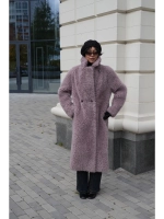 Шуба искусственная чебурашка на основе шерсти, сиреневая, SilverFox