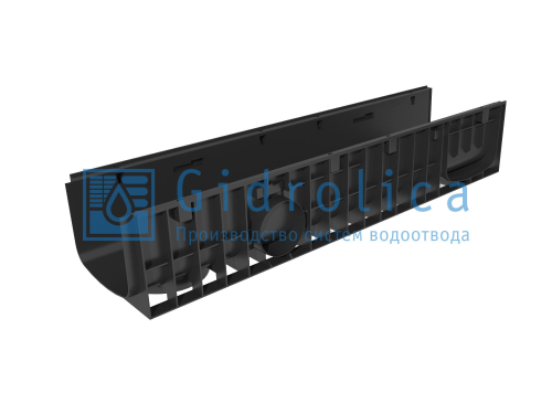 Лоток водоотводный пластиковый, серия Standart ЛВ-20.24,6, класс нагрузки C250, Gidrolica, Россия