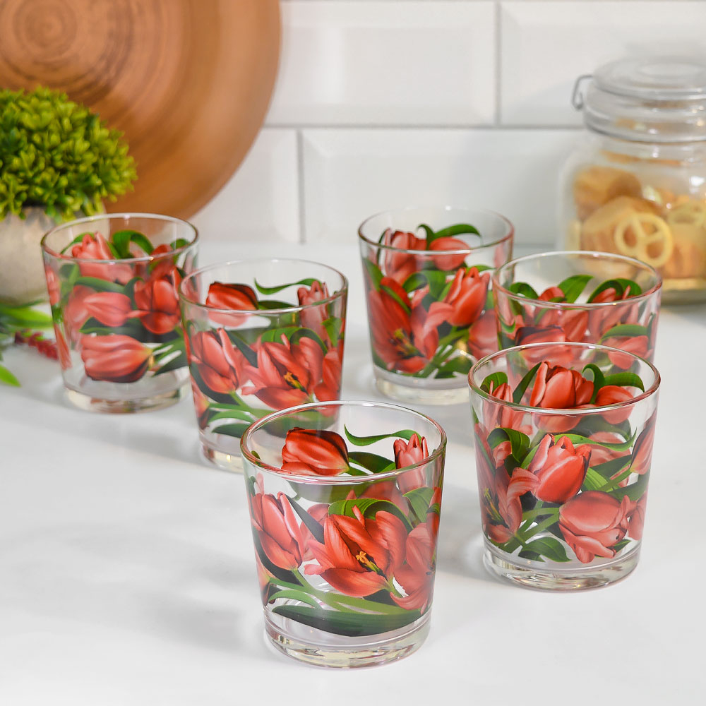 Набор стаканов 6шт 250мл "Тюльпаны"