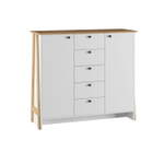 Комод для одежды с ящиками и полками Дуб крафт золото/Графит 144х50х42,4 см