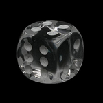 Chessex 36-D6 set Translucent Clear/White