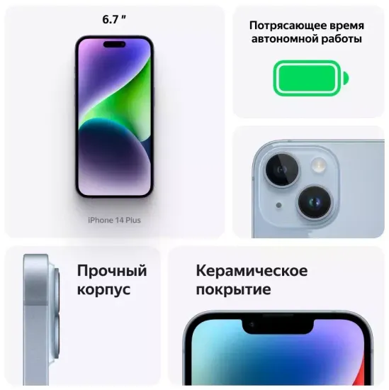 Apple iPhone 14 Plus, 256 ГБ, желтый