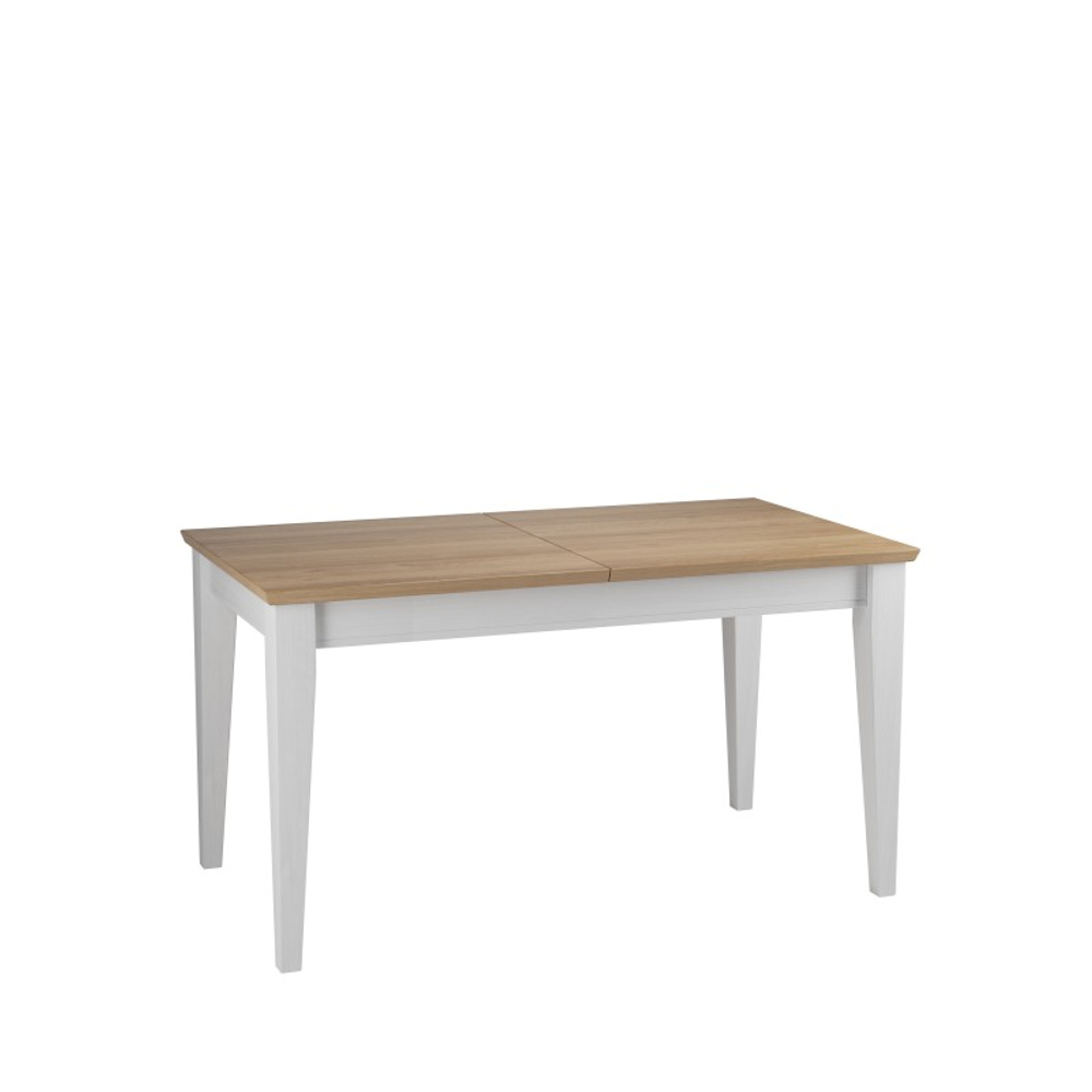Стол обеденный Форест/Сканди 140-179х77 со вставкой (белый воск/антик)