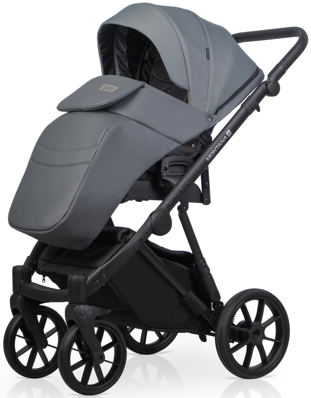 Детская коляска Riko Basic Montana Plus X 2 в 1 45 Grey (серый)
