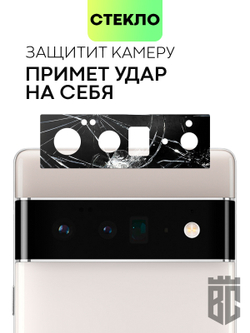 Стекло на камеру BROSCORP для Google Pixel 6 Pro оптом (арт. PIXEL-6PRO-3D-CAM-GLASS-BLACK)