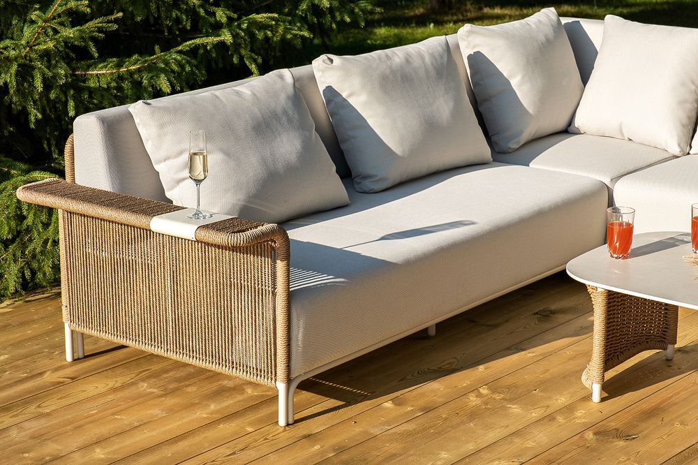 "Мальдивы" трансформирующаяся лаунж-зона из искусственного ротанга, цвет соломенный