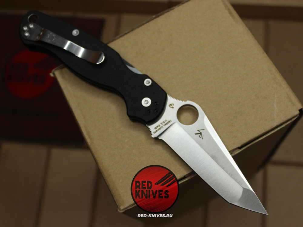 Нож Spyderco Paramilitary 2 Tanto G10 - черная рукоять, клинок сатин RK/487
