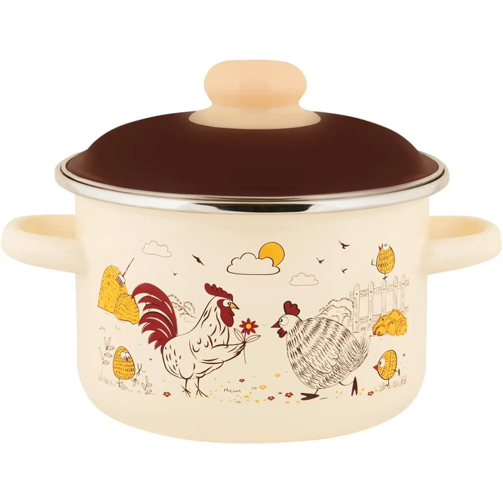 Кастрюля эмалированная 4л «Подворье» Appetite 6RD201M